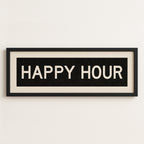 Framed Happy Hour Bus Scroll Sign