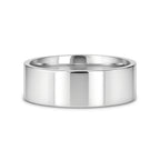HARDY Polished Finish Flat Style Men’s Titanium Wedding Ring - 6mm & 8mm