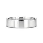 HARDY Polished Finish Flat Style Men’s Titanium Wedding Ring - 6mm & 8mm