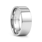 HARDY Polished Finish Flat Style Men’s Titanium Wedding Ring - 6mm & 8mm
