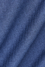 Long Sleeve Button Down Polo in Herringbone // Navy