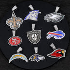 Sports LOGO Pendant Necklace with Iced Out Cuban Chains for Football Fans