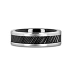 HELIX Gear Teeth Pattern Black Ceramic and Tungsten Ring - 6mm, 8mm, 10mm