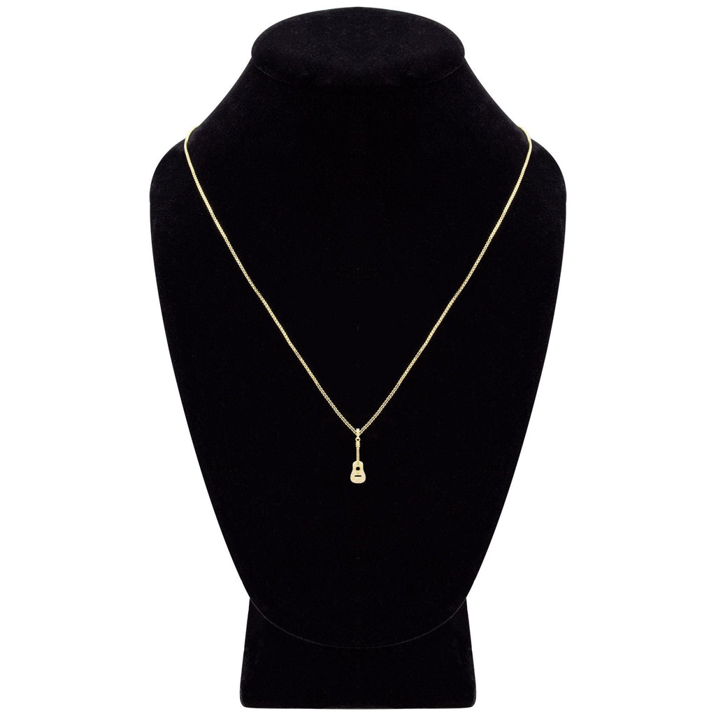 Cubic Zirconia 14K Gold Filled Guitar Pendant Necklace Set