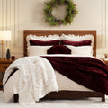 HiEnd Accents Stella Faux Silk Velvet Double Box Stitch Modern Rustic 3 Piece Quilt Set