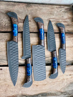 Premium Knife Set for Sale – 8" Handmade Damascus Steel Blade with Wenge Wood Resin Handle