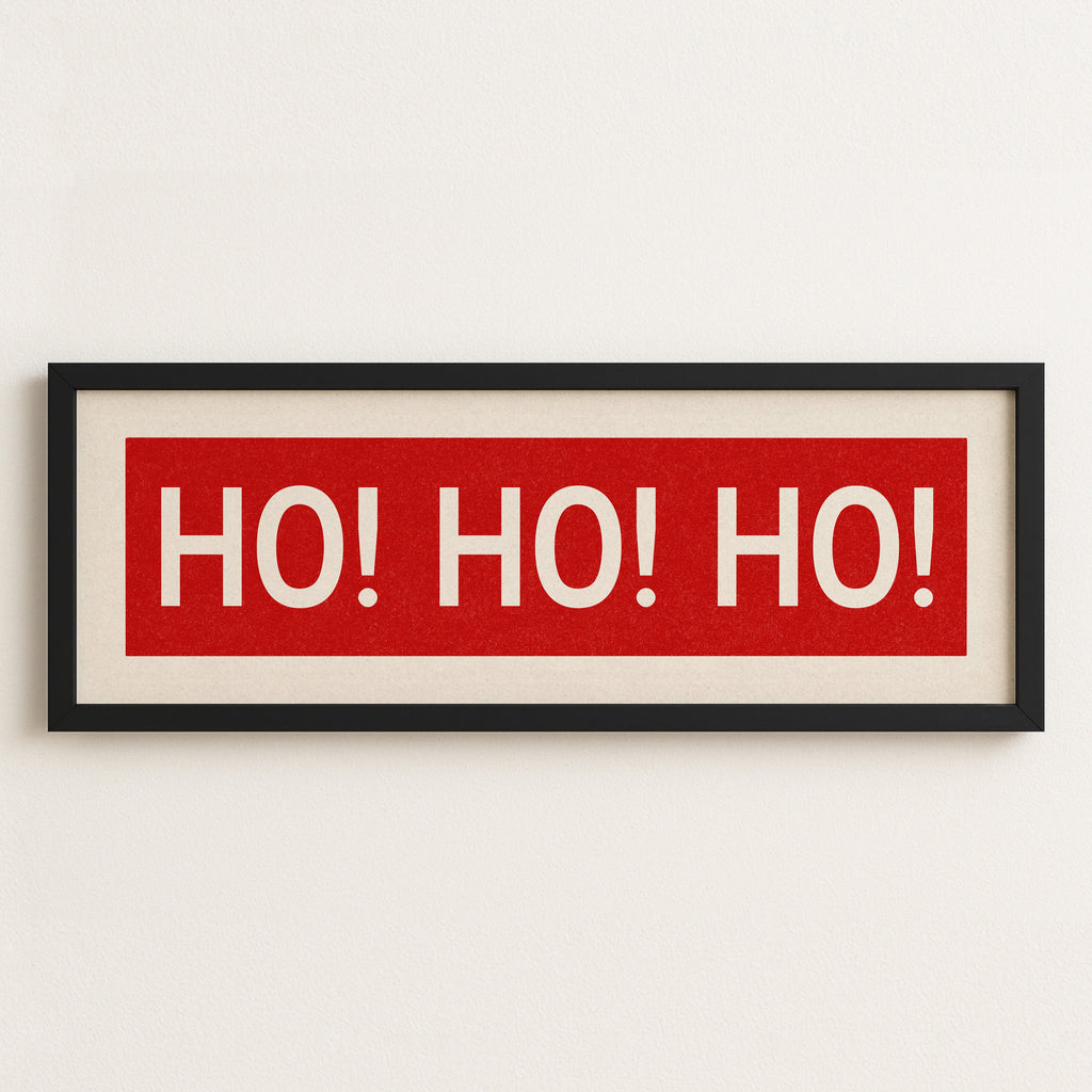 Framed Ho! Ho! Ho! Red Christmas Art Print