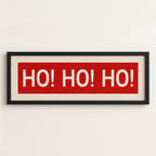 Framed Ho! Ho! Ho! Red Christmas Art Print