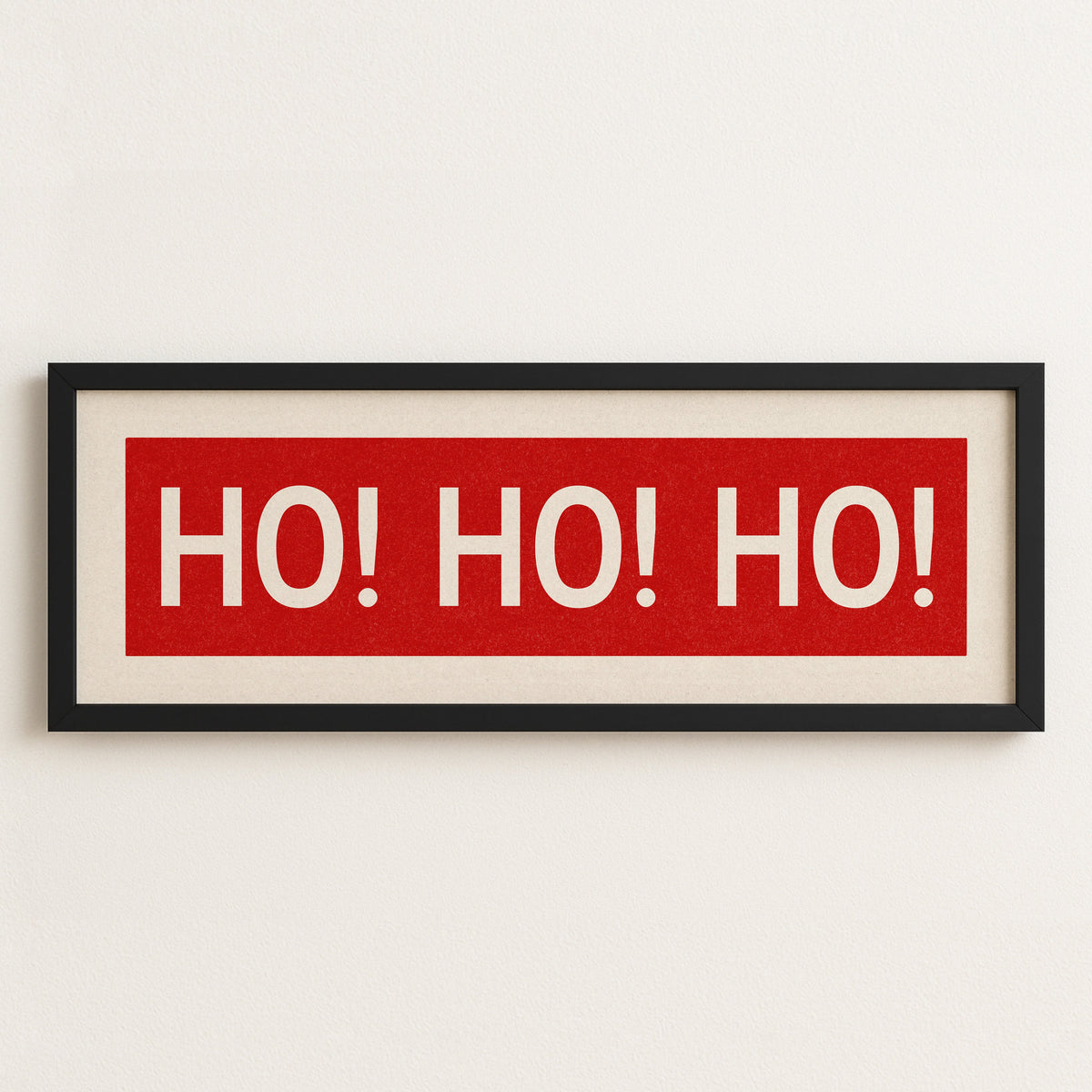 Framed Ho! Ho! Ho! Red Christmas Art Print
