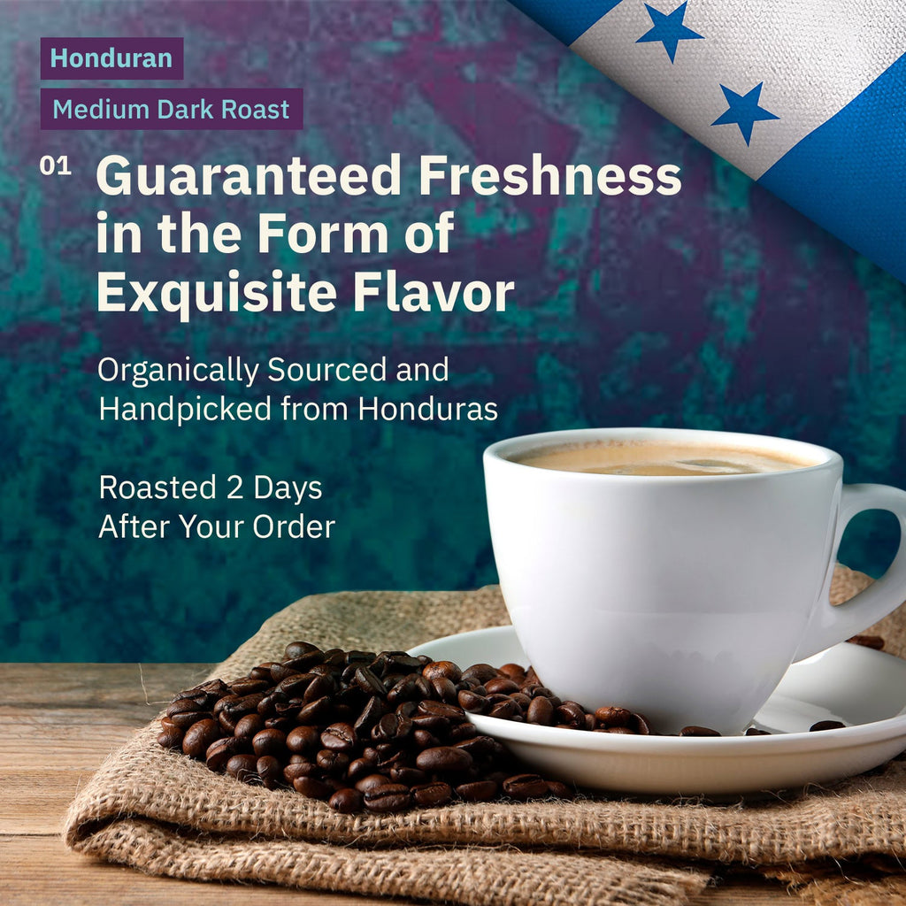 Kochere Coffee Honduran Marcala Organic Medium-Dark Roast - Caramel, Spice, Brown Sugar Notes