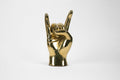 Horns Up or Rock On Hand Sign Sculpture in Brass