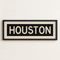 Framed Houston Bus Scroll Sign