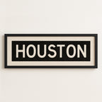 Framed Houston Bus Scroll Sign