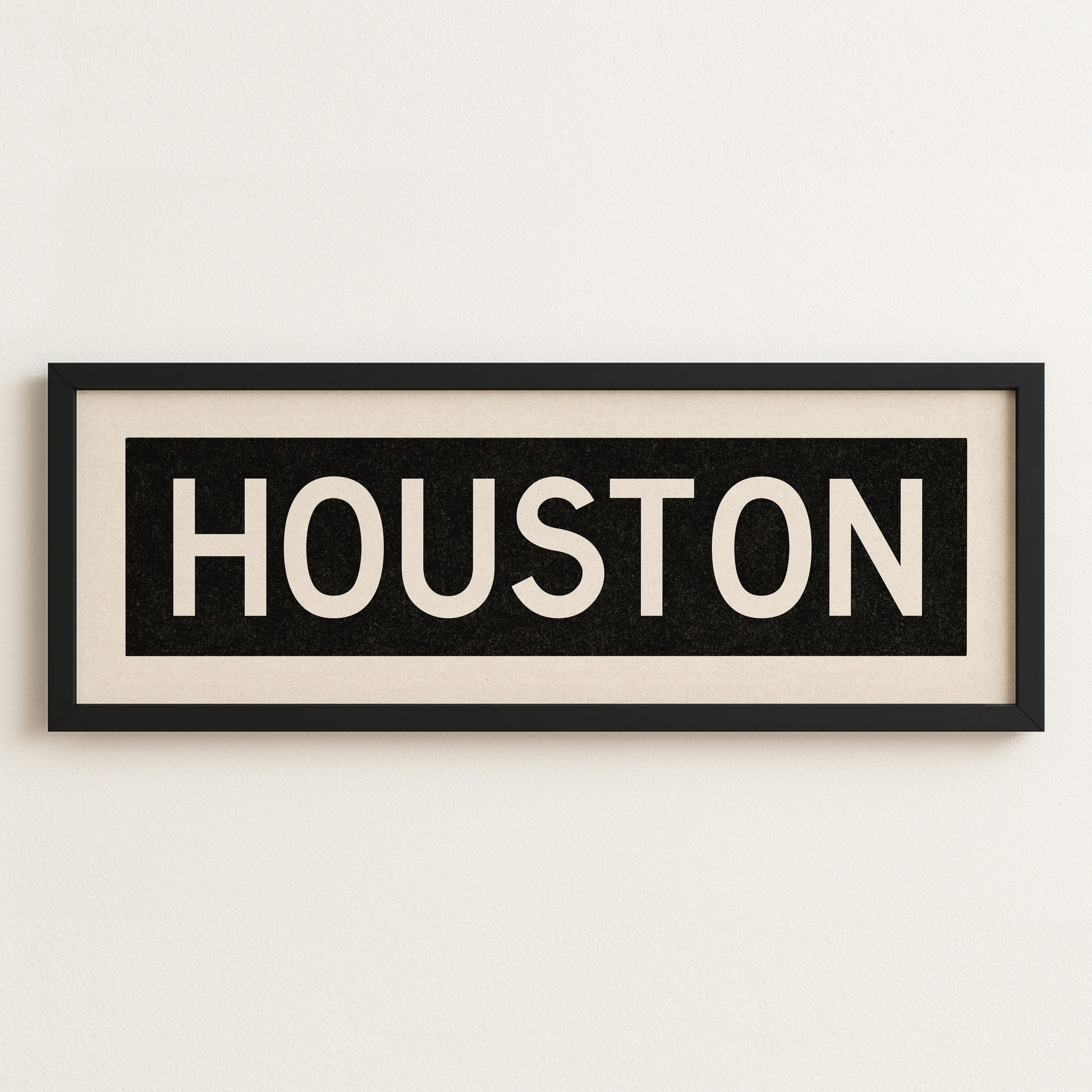 Framed Houston Bus Scroll Sign