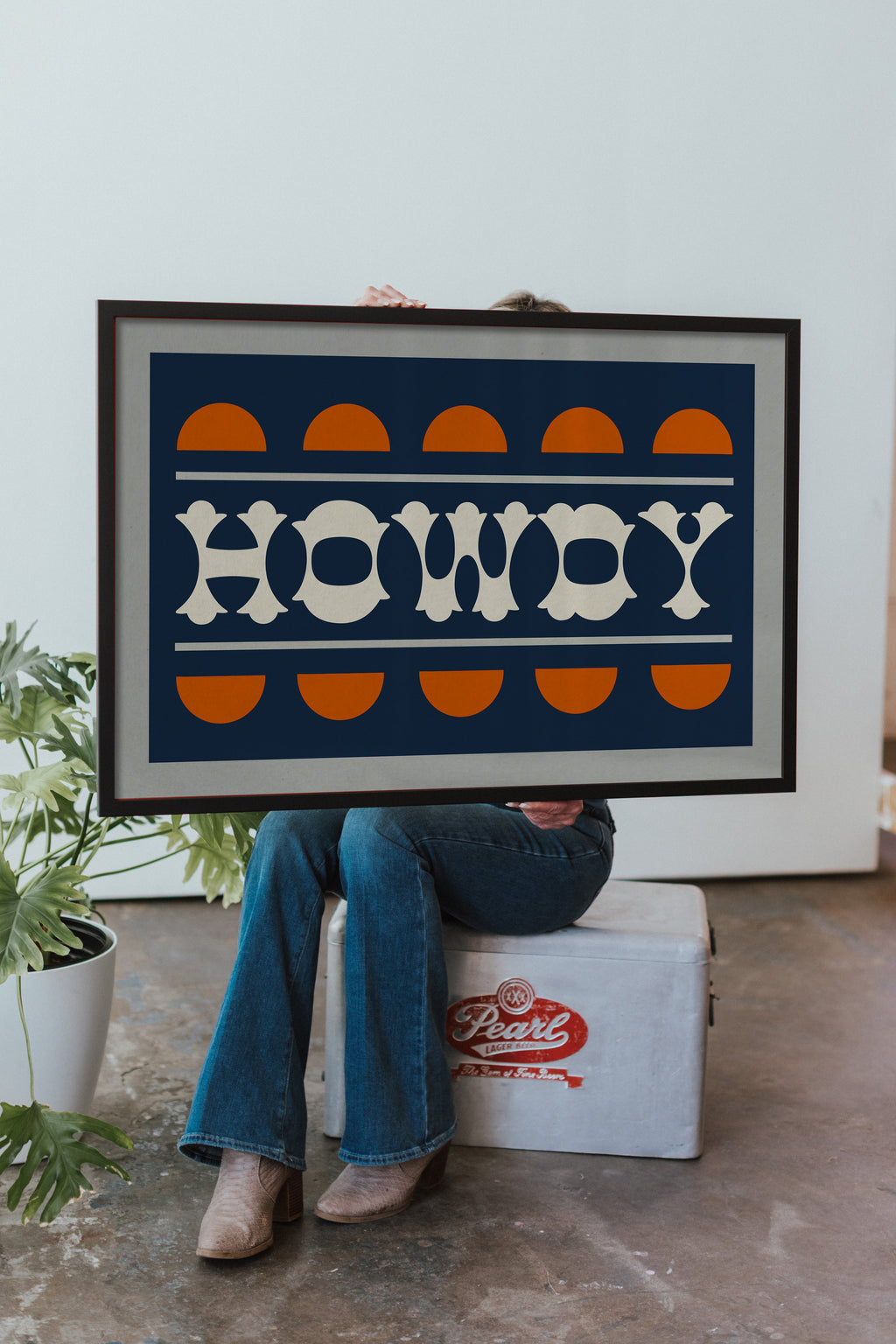 Blue and Orange Howdy Home Decor Art Print