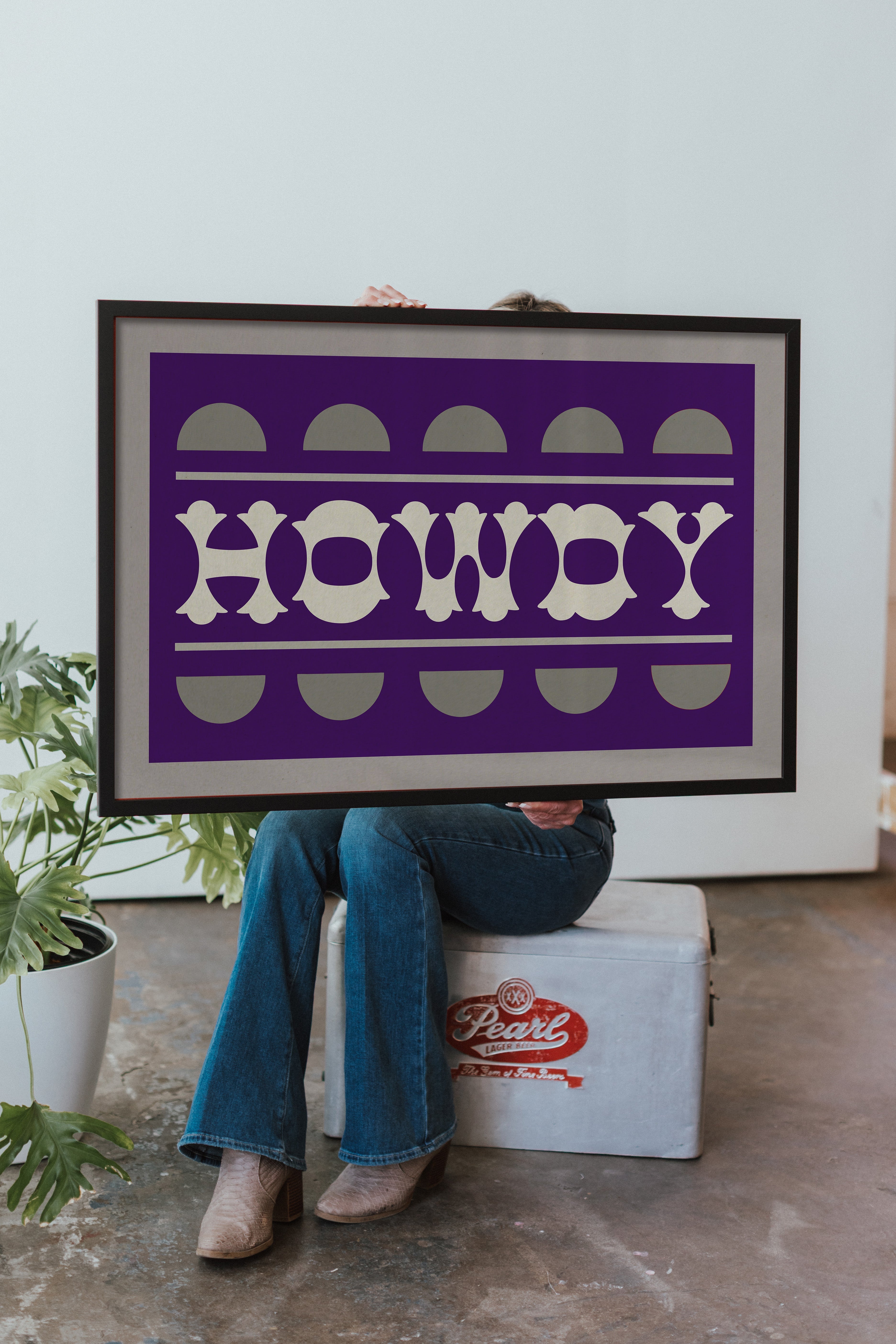 Purple and Silver Howdy Home Decor Art Print