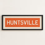 Framed Huntsville Orange and White Bus Scroll
