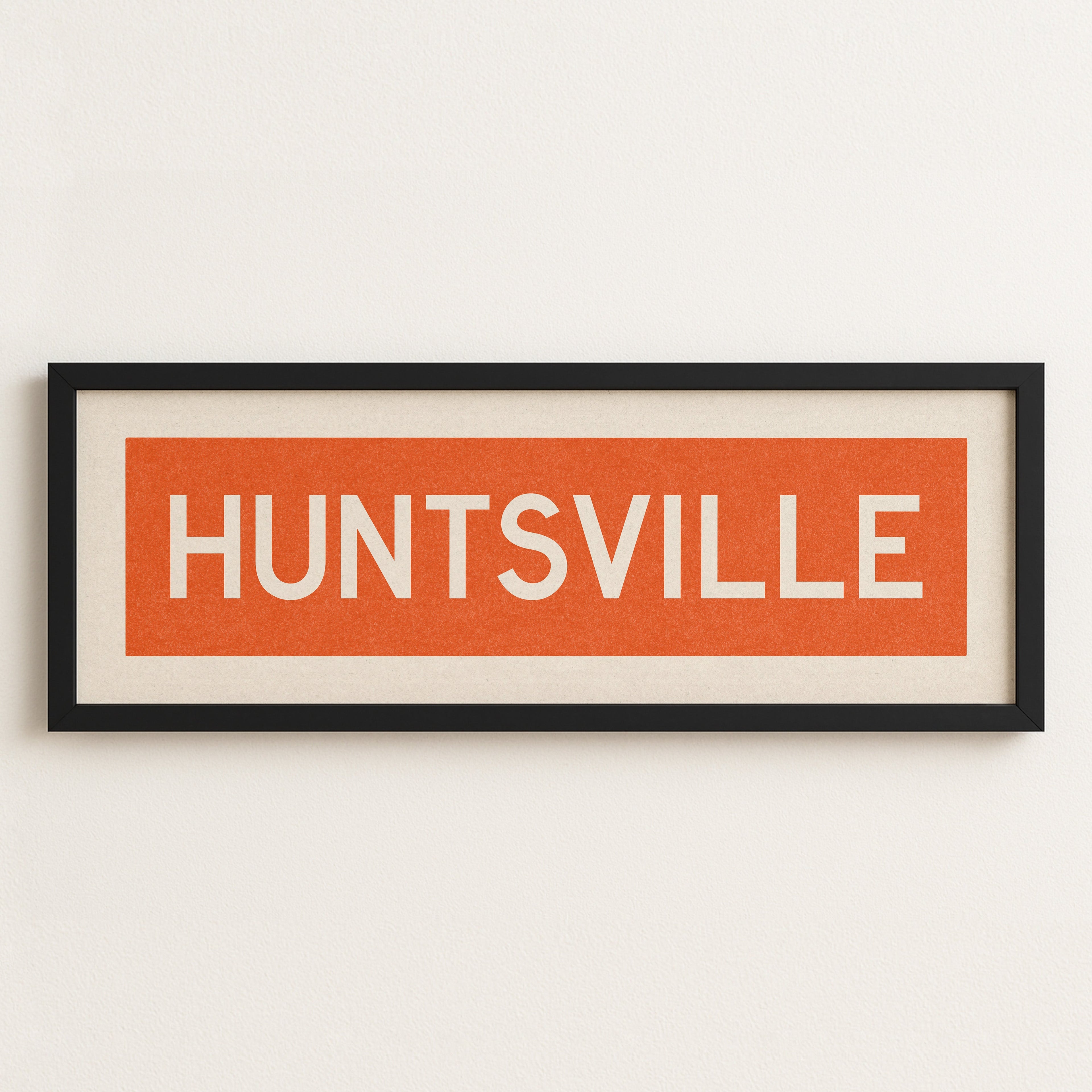 Framed Huntsville Orange and White Bus Scroll