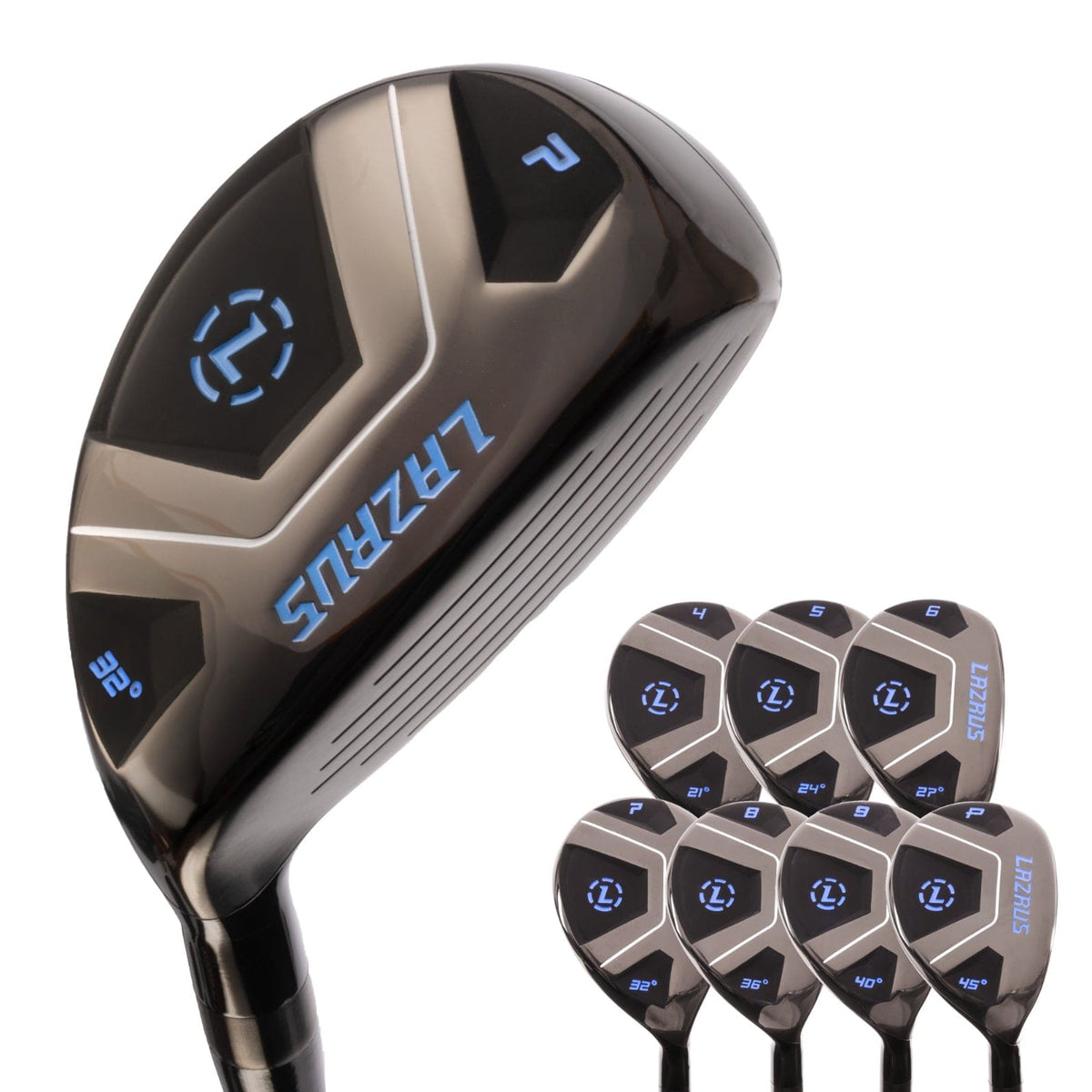 Lazrus Golf 13 pc Set - Laz2 Driver, 3 Wedges Set, Hybrids (4-PW), Putter & Bag (optional)