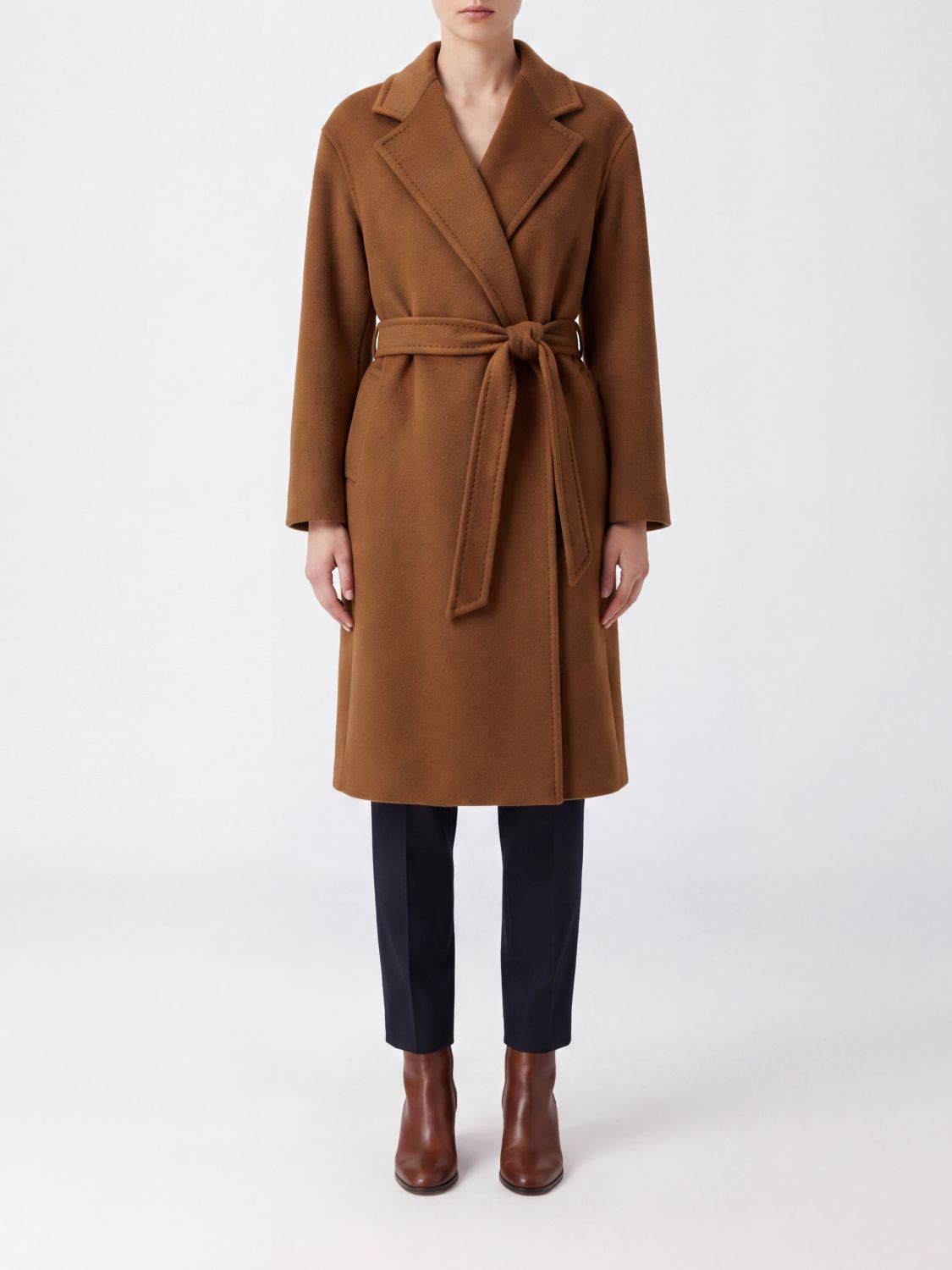 Max Mara Women Max Mara Belted Robe Coat In 100% Pure Cashmere