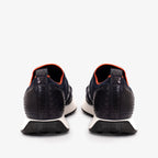 The Aslan Navy Knitted & Leather Men Sneaker