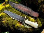 Legendary Western Knife – Custom Handmade Damascus Steel Blade with Bone Handle