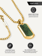 Jade Dog Tag Pendant Necklace