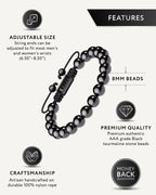 Black Tourmaline Beaded Bracelet - Bali