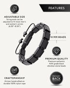 Black Obsidian Beaded Bracelet - Havana