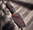 Feather Damascus Bobcat Hunting Knife
