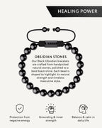 Black Obsidian Beaded Bracelet - Bali