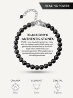 Black Onyx Beaded Bracelet - Chain Fit