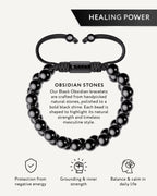 Black Obsidian Beaded Bracelet - Morroco