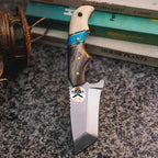 Finger grooved Turquois Tantoo Blade knife