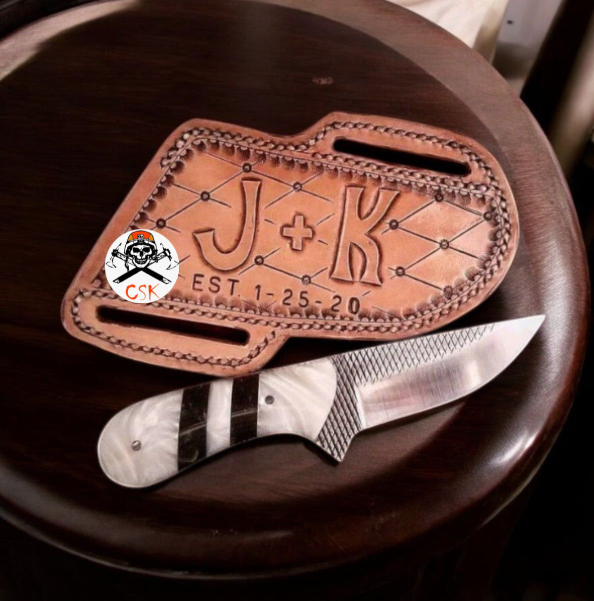 HANDMADE WORKING COWBOY KNIFE WITH BELT SHEATH