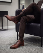 The Varenne Tan Pythn Leather Oxford Men Shoe