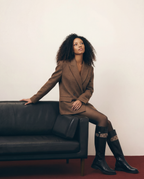 The Bellina Black Leather Women’s Knee-High Women Boot