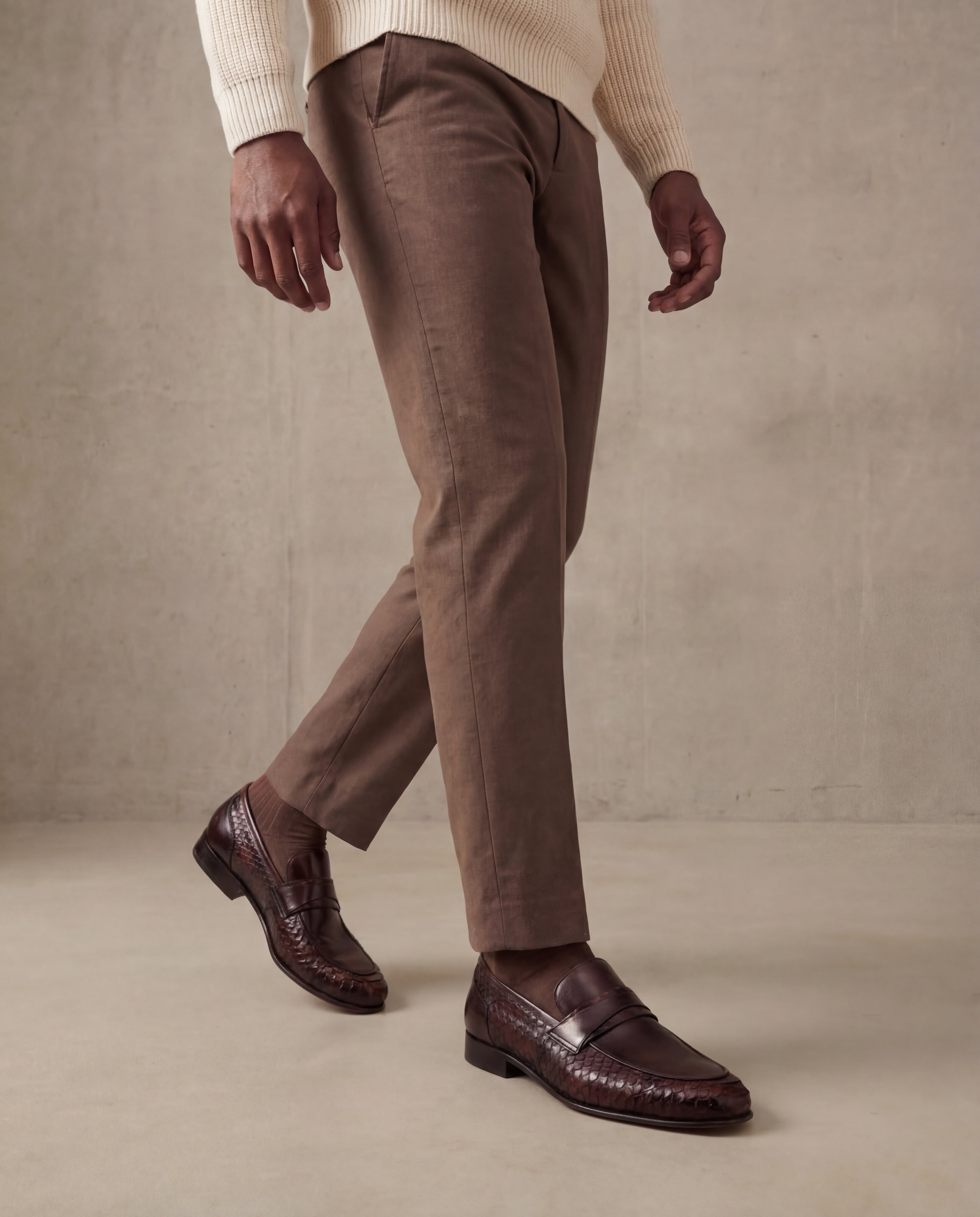 The Aurelio Brown Python & Baby Buffalo Leather Penny Loafer