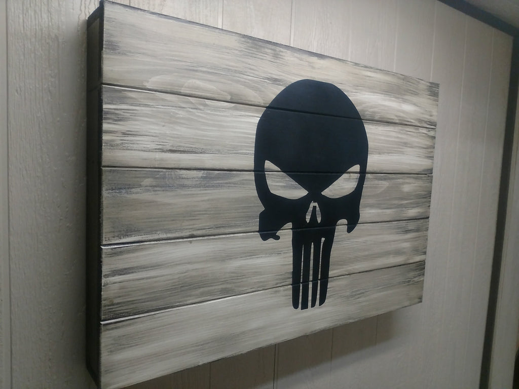 PUNISHER SKULL GUN CONCEALMENT WALL ART - LARGE