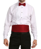 Men's Burgundy Satin Cummerbund & Bow Tie Set – Adjustable Tuxedo Set