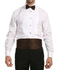 Men's Brown Satin Cummerbund & Bow Tie Set – Adjustable Tuxedo Set