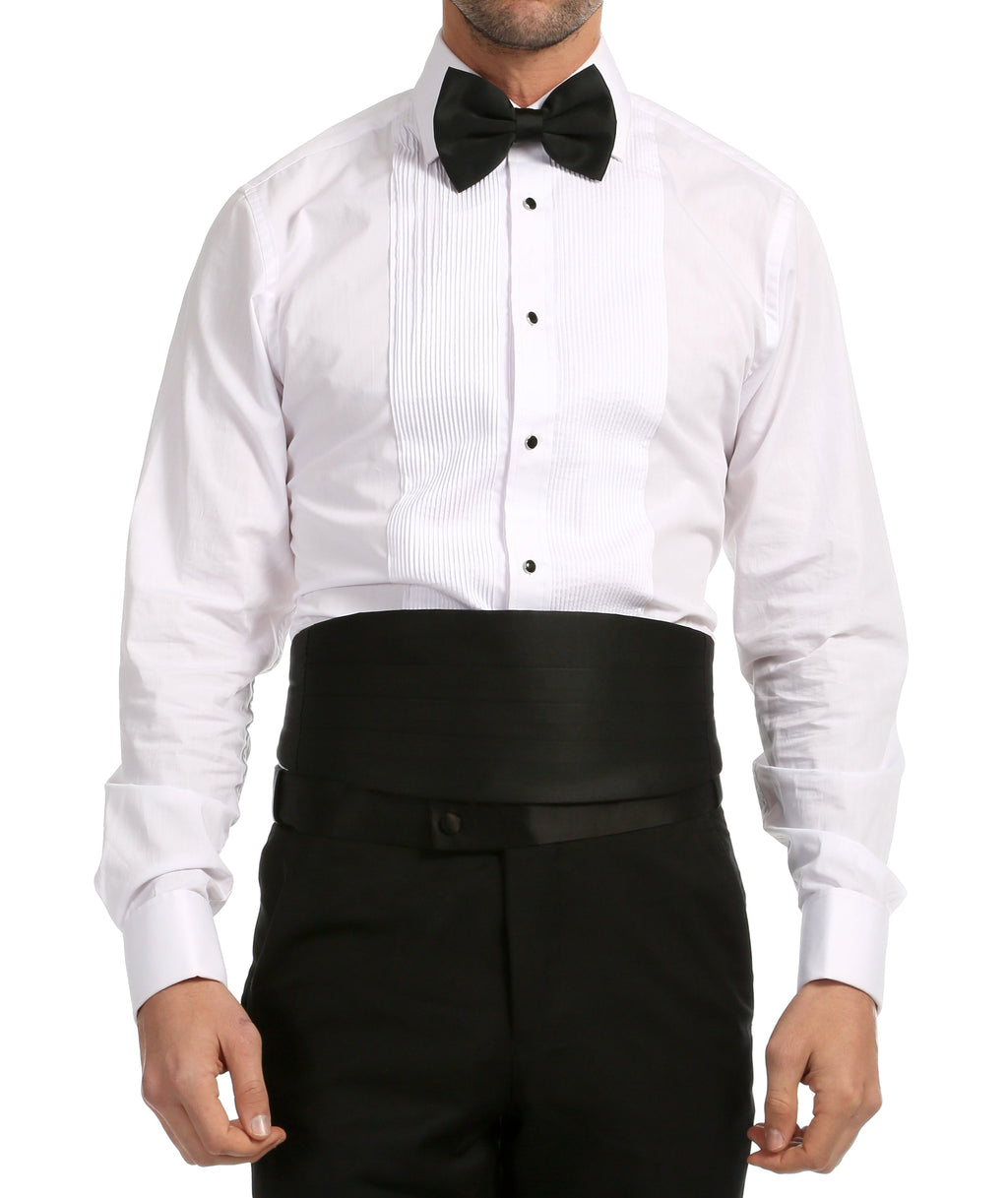 Men's Black Satin Cummerbund & Bow Tie Set – Adjustable Tuxedo Set