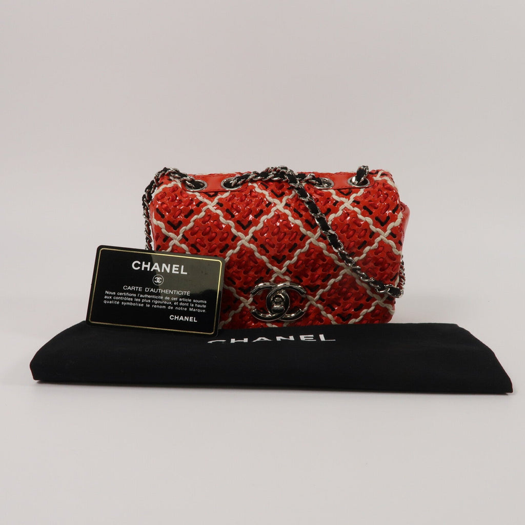 Chanel Woven Stitch Mini Flap · Patent