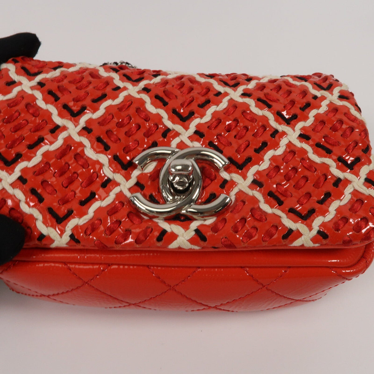 Chanel Woven Stitch Mini Flap · Patent