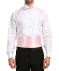 Men's Rose Satin Cummerbund & Bow Tie Set – Adjustable Tuxedo Set