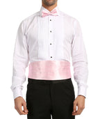 Men's Rose Satin Cummerbund & Bow Tie Set – Adjustable Tuxedo Set