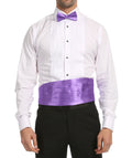 Men's Lilac Satin Cummerbund & Bow Tie Set – Adjustable Tuxedo Set