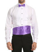 Men's Lilac Satin Cummerbund & Bow Tie Set – Adjustable Tuxedo Set