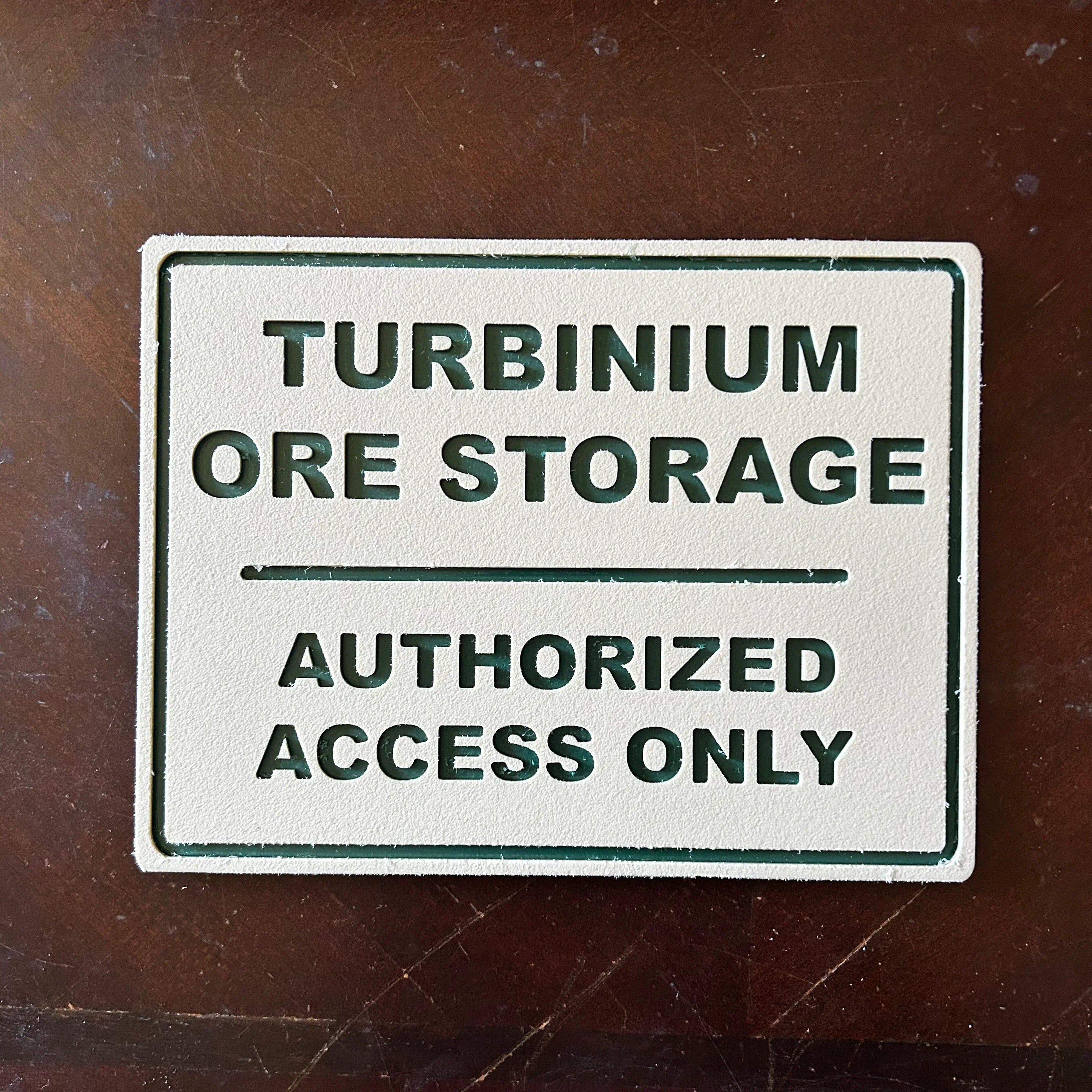 Turbinium Storage Wall Sign