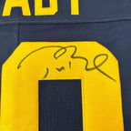 Autographed/Signed Tom Brady Michigan Wolverines Blue Authentic Limited Football Jersey Fanatics COA